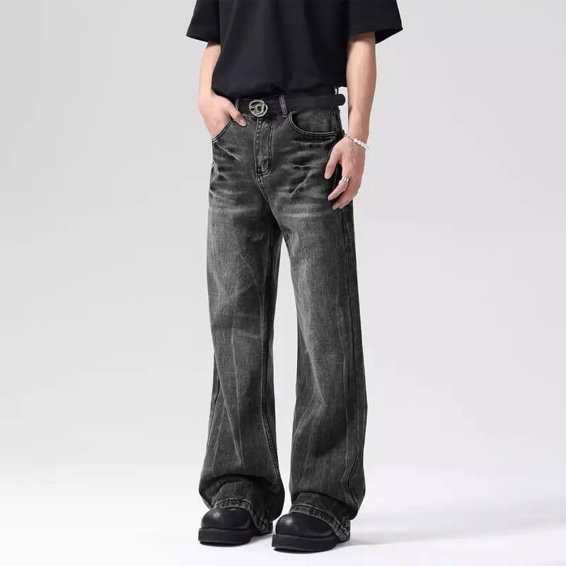 Washed Flare Jeans / Grey